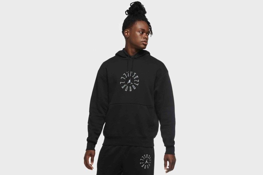 Apparel * | Air Jordan Ajxi Black Tie Hoodie (Black)