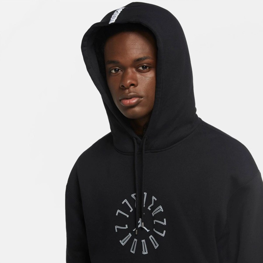 Apparel * | Air Jordan Ajxi Black Tie Hoodie (Black)