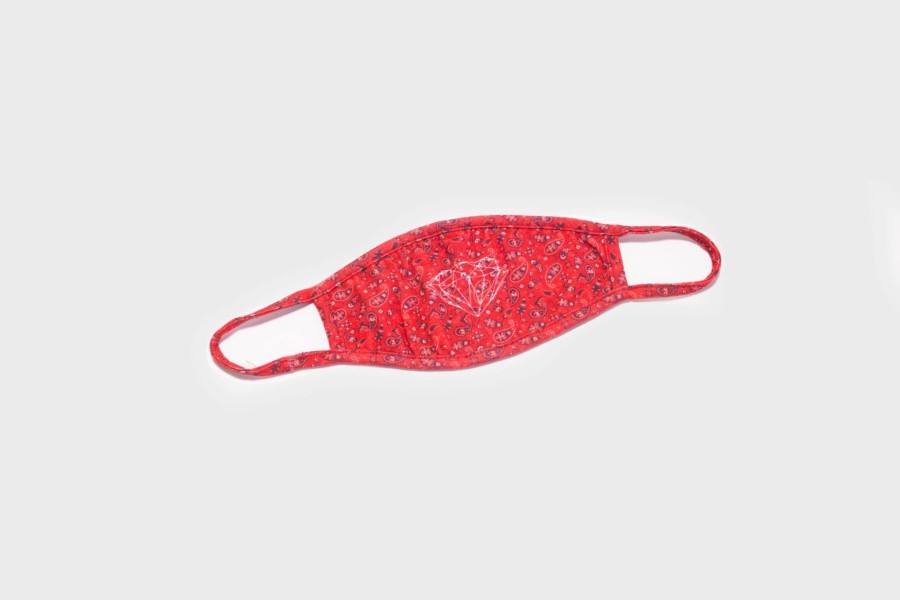 Accessories * | Diamond Supply Co. Bandana Face Mask (Red)