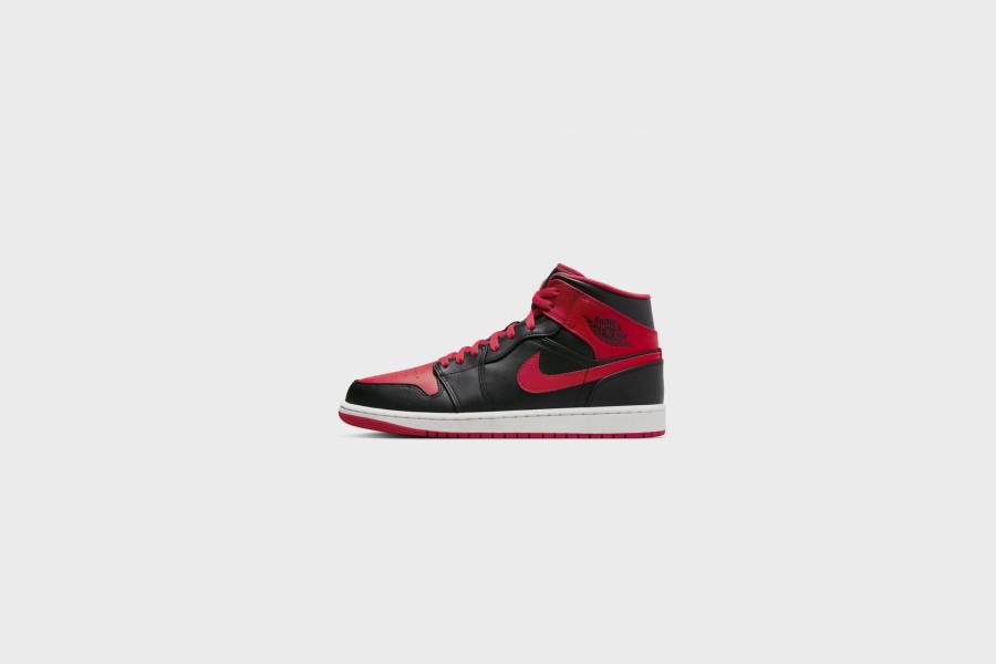 Sneakers * | Air Jordan 1 Mid (Black/Fire Red-White)