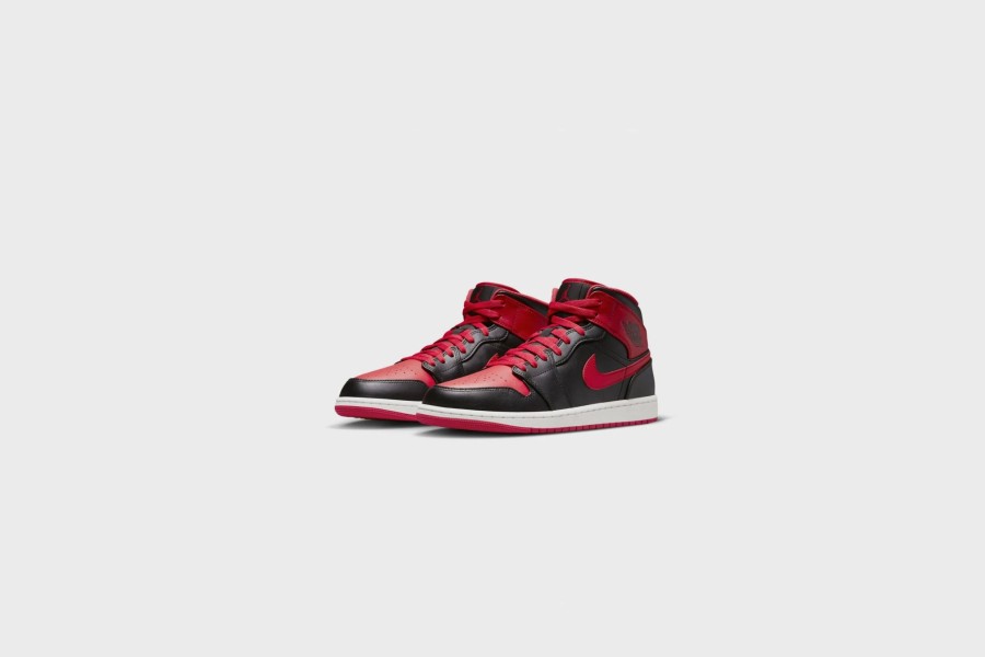 Sneakers * | Air Jordan 1 Mid (Black/Fire Red-White)