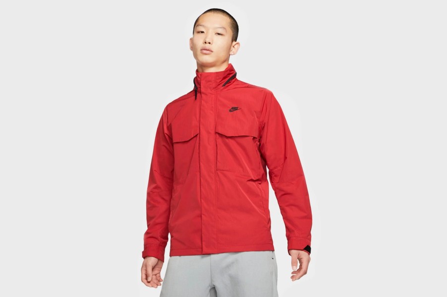 Apparel * | Nike Hooded M65 Jacket (University Red/Black/Black)