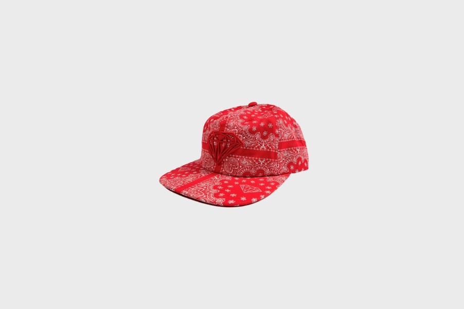 Headwear * | Diamond Supply Co. Brilliant Bandana Unstructured Snapback (Red)