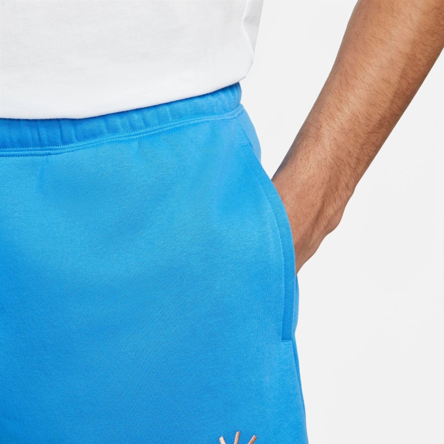 Apparel * | Nike Sportswear Fleece Shorts (Lt Photo Blue/White/Orange)