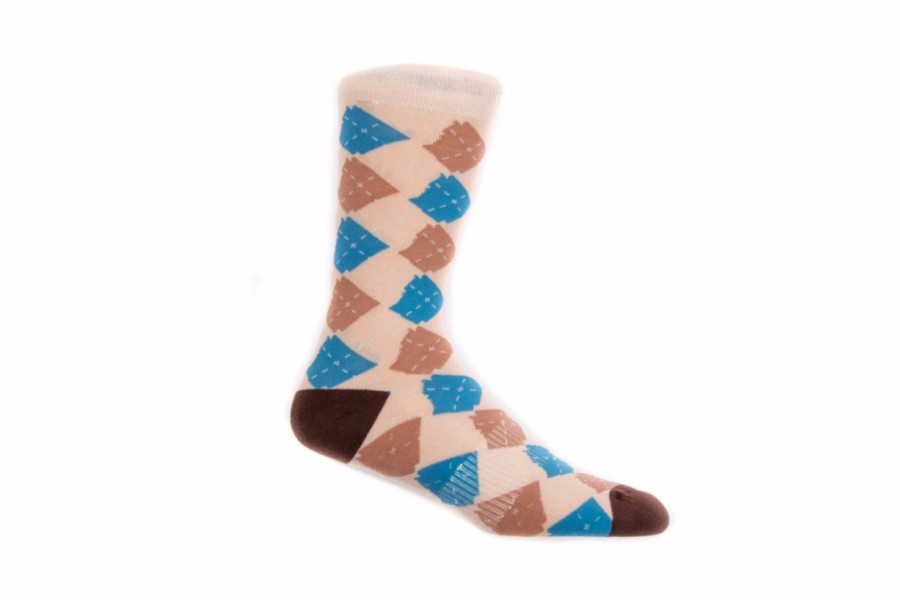 Accessories * | Arkansocks Argyle State Of Mind (Bone/Slate-Brown)