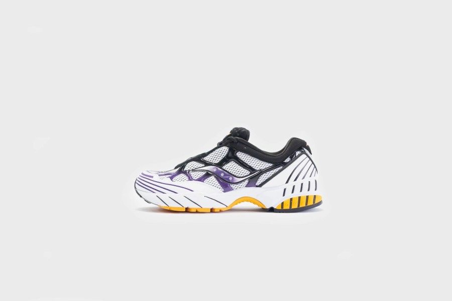 Sneakers * | Saucony Grid Web (White/Purple/Yellow)