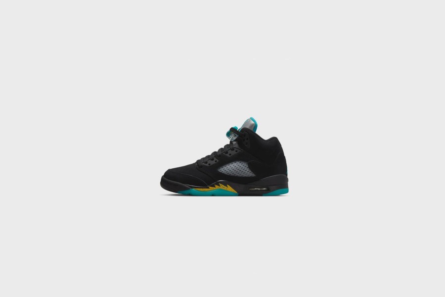 Sneakers * | Air Jordan 5 Retro (Gs) (Black/Aquatone-Taxi)