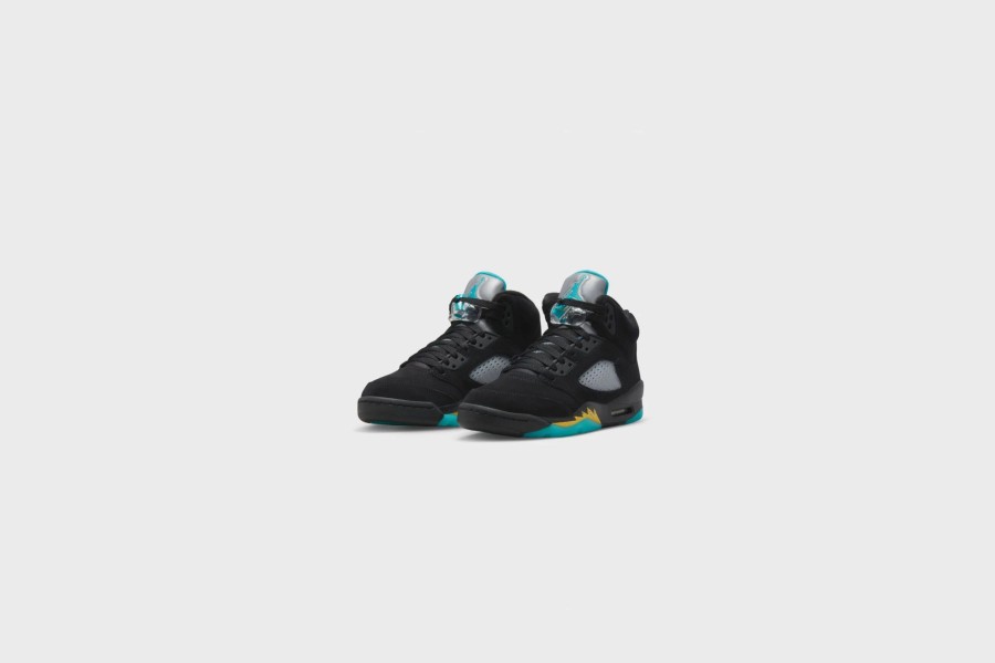 Sneakers * | Air Jordan 5 Retro (Gs) (Black/Aquatone-Taxi)