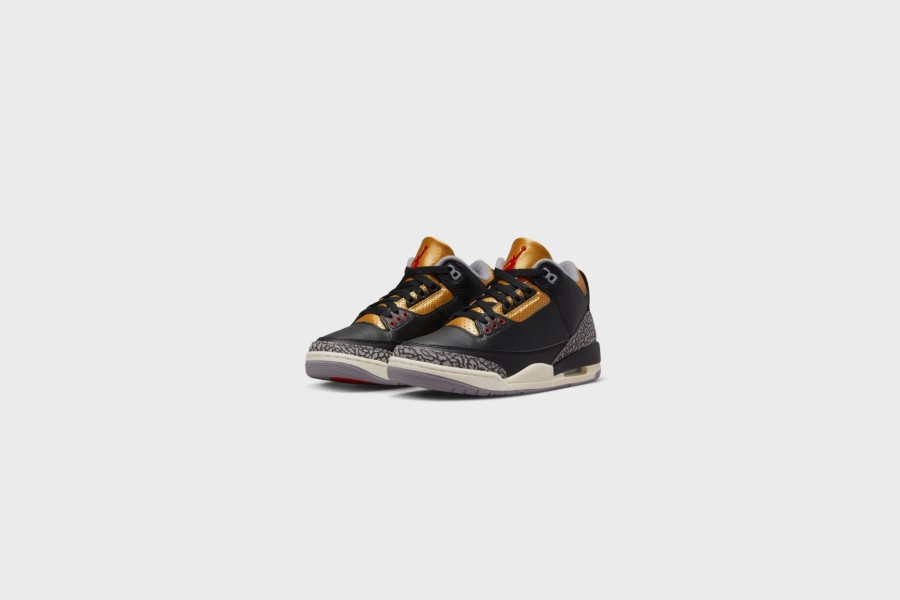 Sneakers * | Wmns Air Jordan 3 Retro (Black/Fire Red-Metallic Gold)