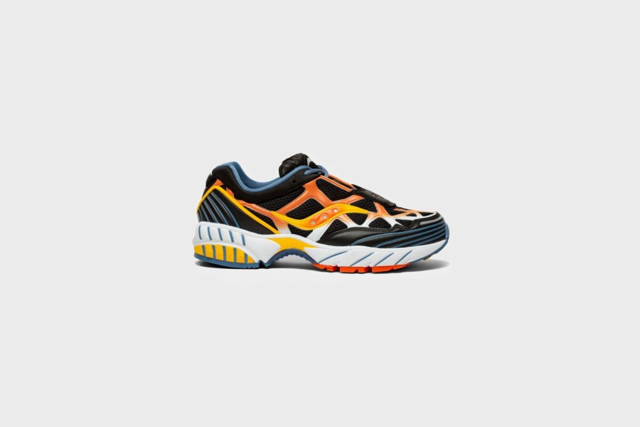 Sneakers * | Saucony Grid Web (Black/Orange/Yellow)