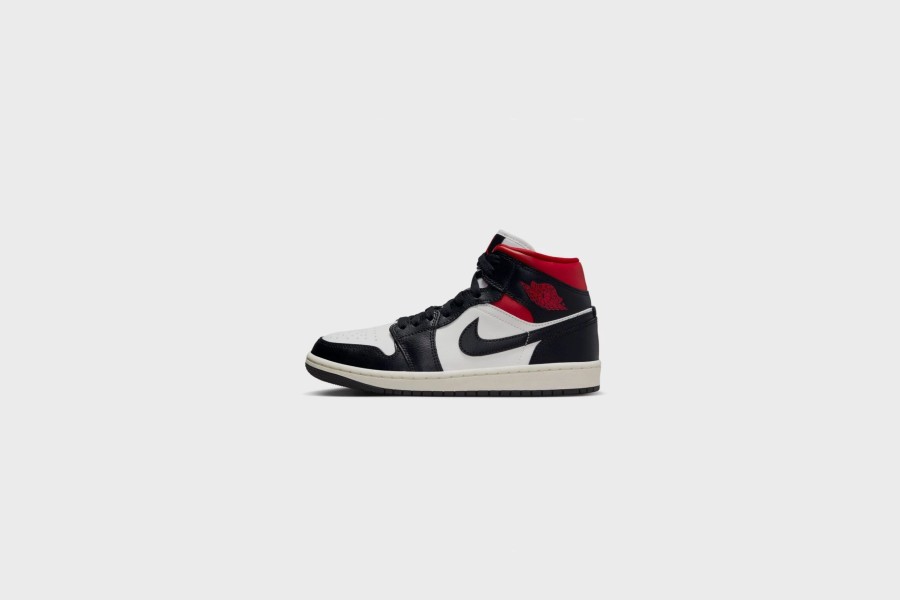 Sneakers * | Wmns Air Jordan 1 Mid (Black/Gym Red-Sail)