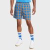 Apparel * | Nike Life Men'S Unlined Plaid Shorts (Dark Driftwood/Light Photo Blue/White)