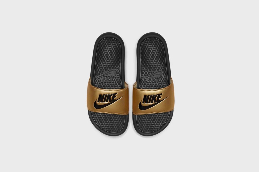 Sneakers * | Wmns Nike Benassi Jdi (Black/Black-Metallic Gold)