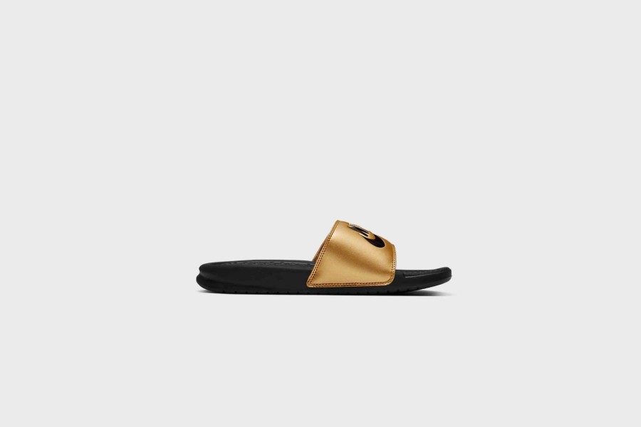 Sneakers * | Wmns Nike Benassi Jdi (Black/Black-Metallic Gold)