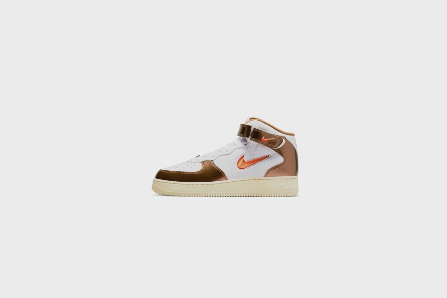 Sneakers * | Nike Air Force 1 Mid Qs (White/Total Orange-Ale Brown)