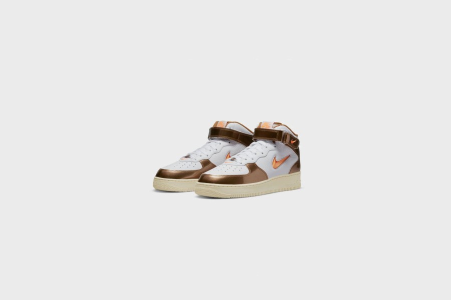 Sneakers * | Nike Air Force 1 Mid Qs (White/Total Orange-Ale Brown)