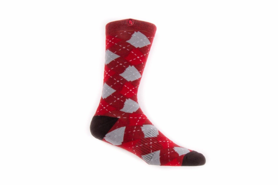 Accessories * | Arkansocks Argyle State Of Mind (Team Red/Ash Grey)