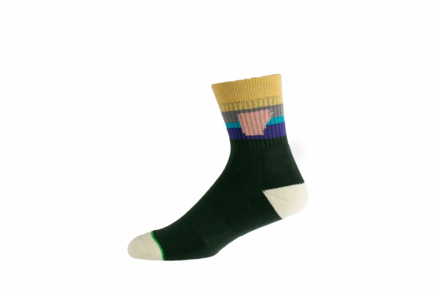 Accessories * | Arkansocks Tailgater Mid (Gorge Green/Lemon-Light Blue)