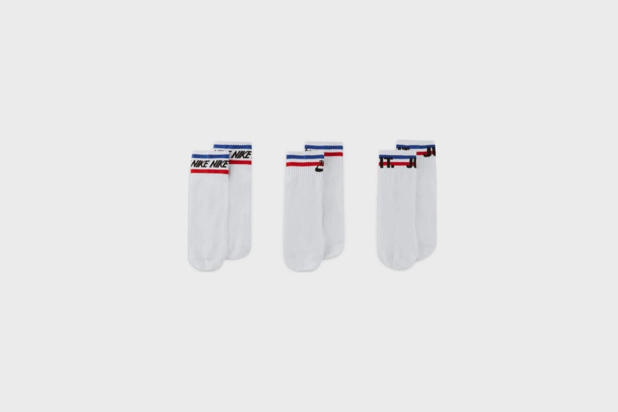 Accessories * | Nike Everyday Essential Ankle Socks (3 Pairs) (Black/Black/Game Royal/University Red)