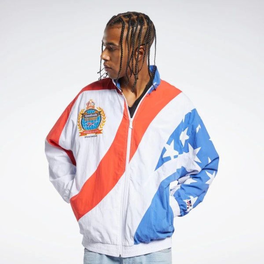 Apparel * | Reebok Usa Track Top (White/Blue/Red)