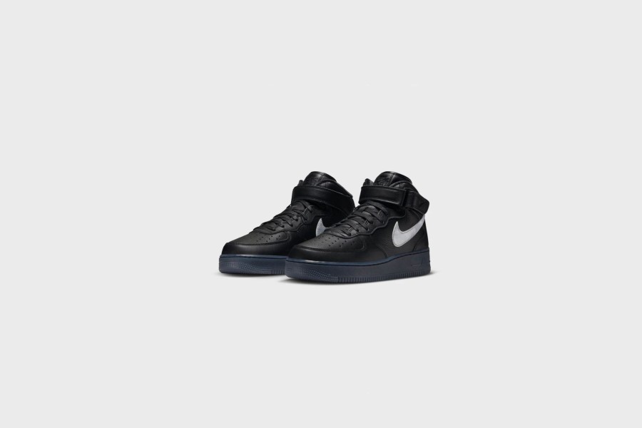 Sneakers * | Nike Air Force 1 Mid Prm (Black/Metallic-Silver)