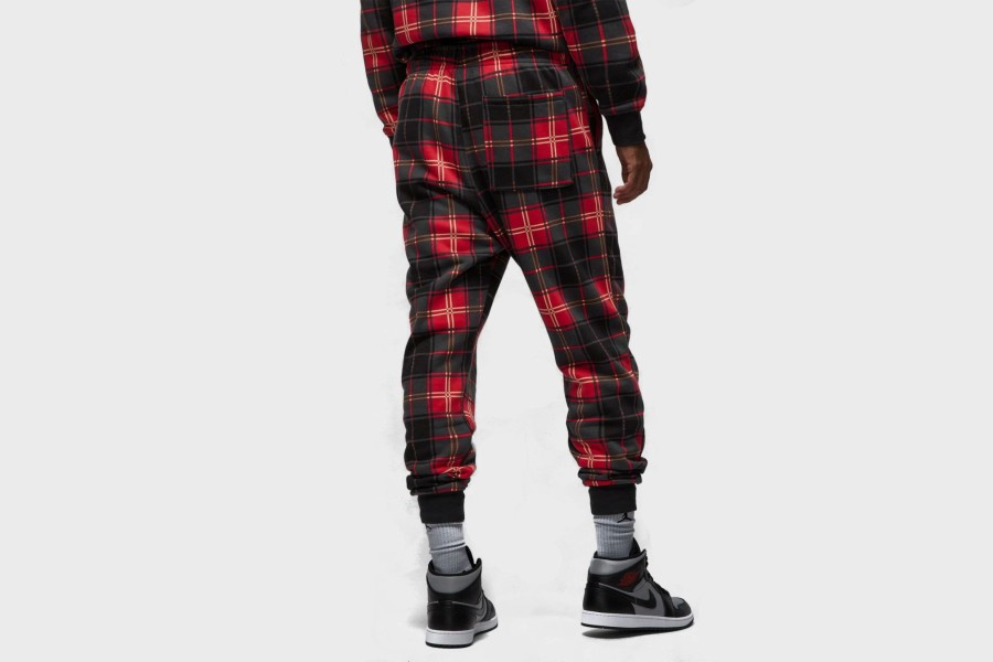 Apparel * | Jordan Essential Holiday Fleece Sweatpants (Fire Red/Dark Driftwood)