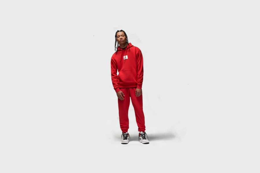 Apparel * | Jordan Essentials Fleece Hoodie (Fire Red/Fire Red)