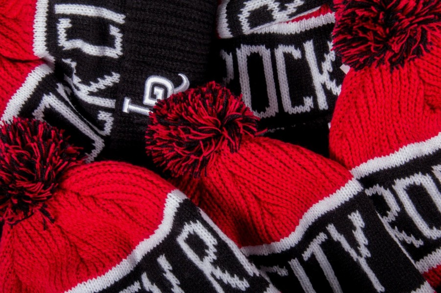 Headwear * | 47 Brand Rck X 47 Travelers Calgary Cuff Knit (Black/White/Red)