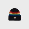 Headwear * | Pleasures Island Striped Beanie (Black)