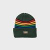 Headwear * | Pleasures Island Striped Beanie (Green)