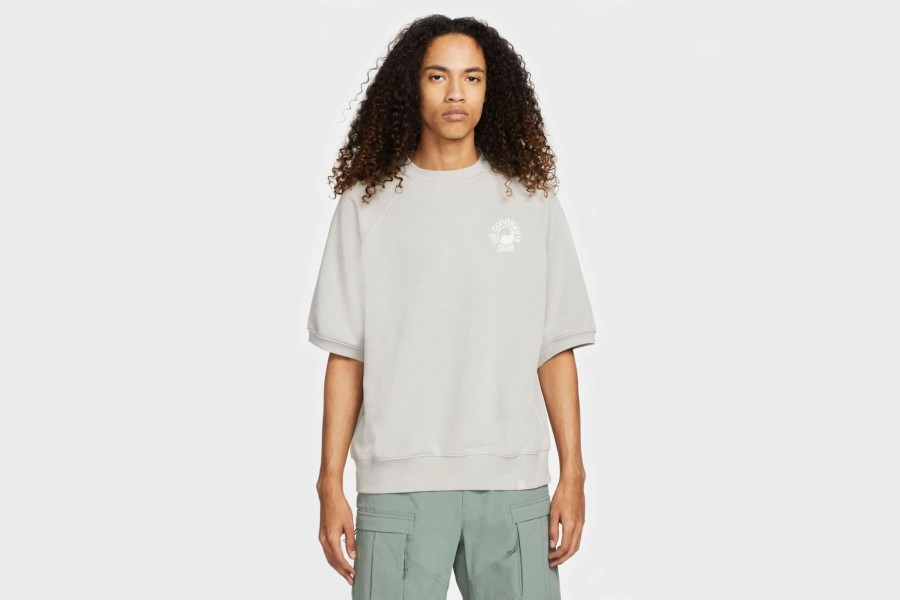 Apparel * | Nike Acg Dri-Fit Short-Sleeve French Terry Crew (Light Iron Ore/Summit White)