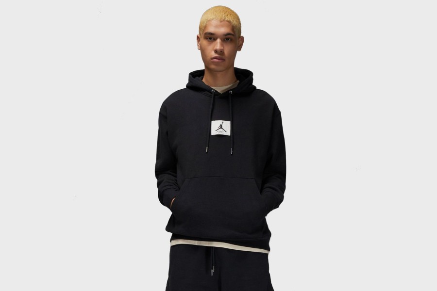 Apparel * | Jordan Flight Fleece Hoodie (Black/Sail)