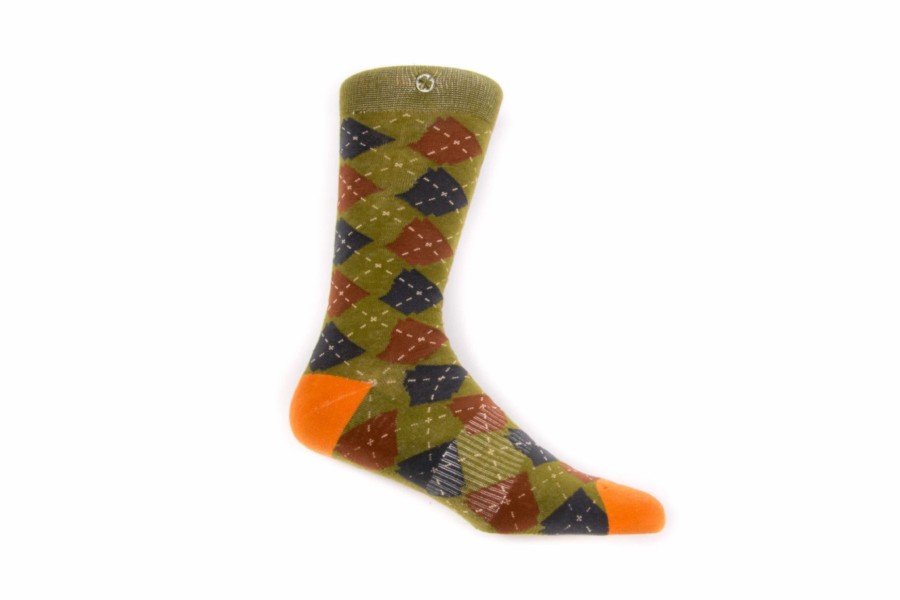 Accessories * | Arkansocks Argyle State Of Mind (Deep Mandarin/Olive)