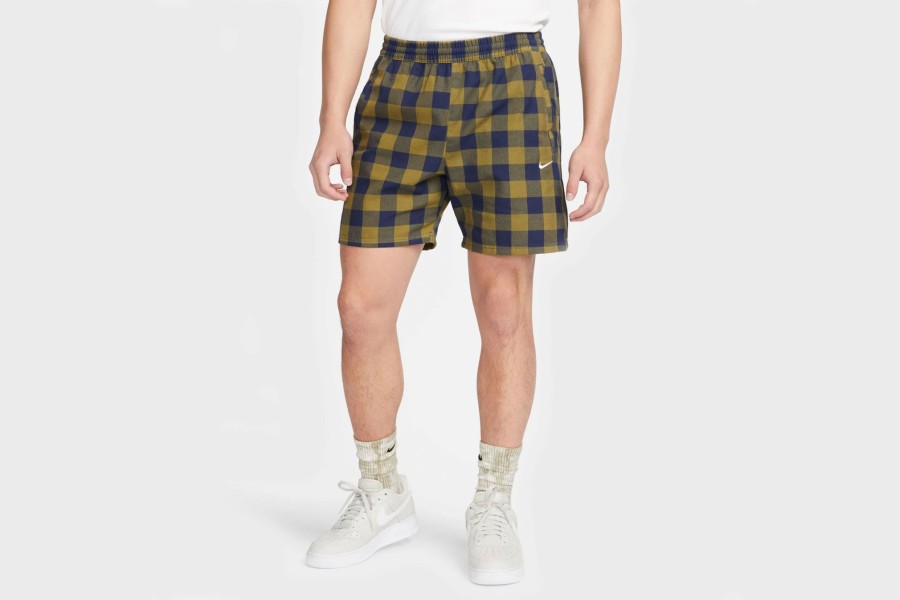 Apparel * | Nike Life Men'S Unlined Plaid Shorts (Midnight Navy/Pilgrim/Black)