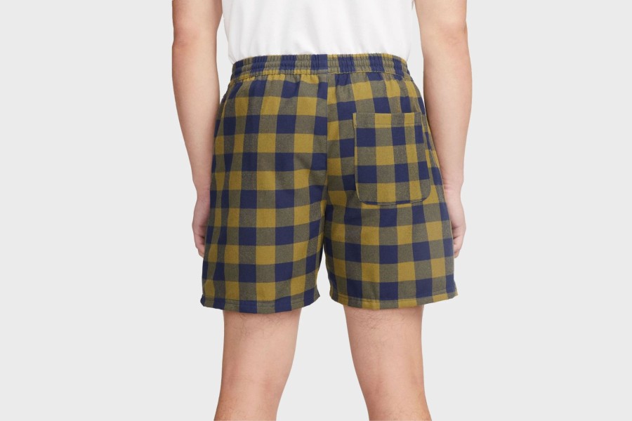 Apparel * | Nike Life Men'S Unlined Plaid Shorts (Midnight Navy/Pilgrim/Black)