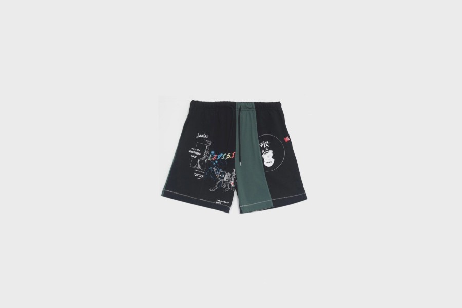 Apparel * | Jungles Television Split Short (Black/Green)