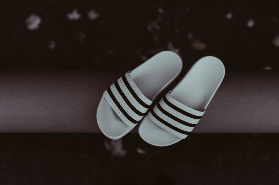 Sneakers * | Adidas Adilette (White/Black/White)