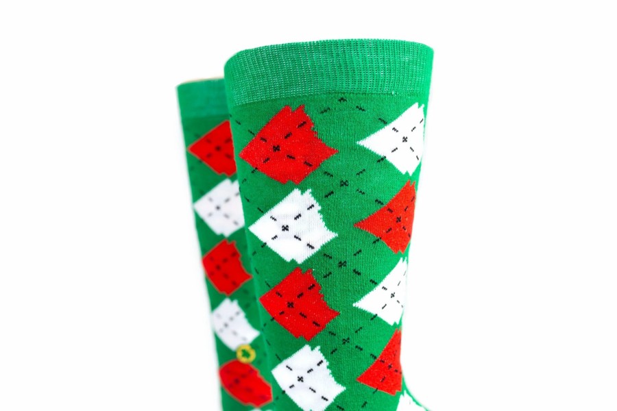 Accessories * | Arkansocks Argyle State Of Mind (Green/Red-White)