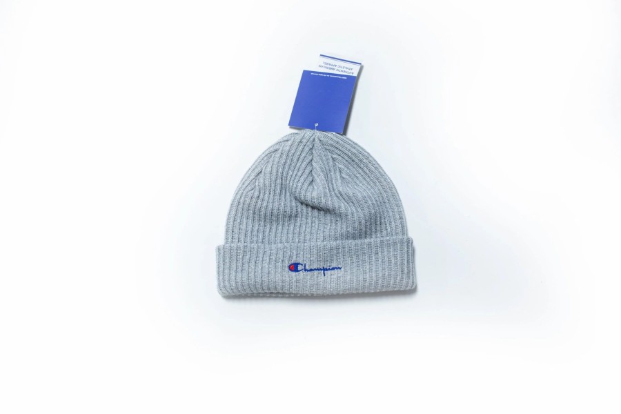 Headwear * | Champion Script Logo Beanie (Oxford Grey)