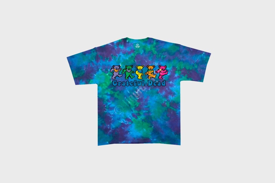 Apparel * | Liquid Blue Grateful Dead Dancing Bears Tee (Blue/Green/Tye Dye)