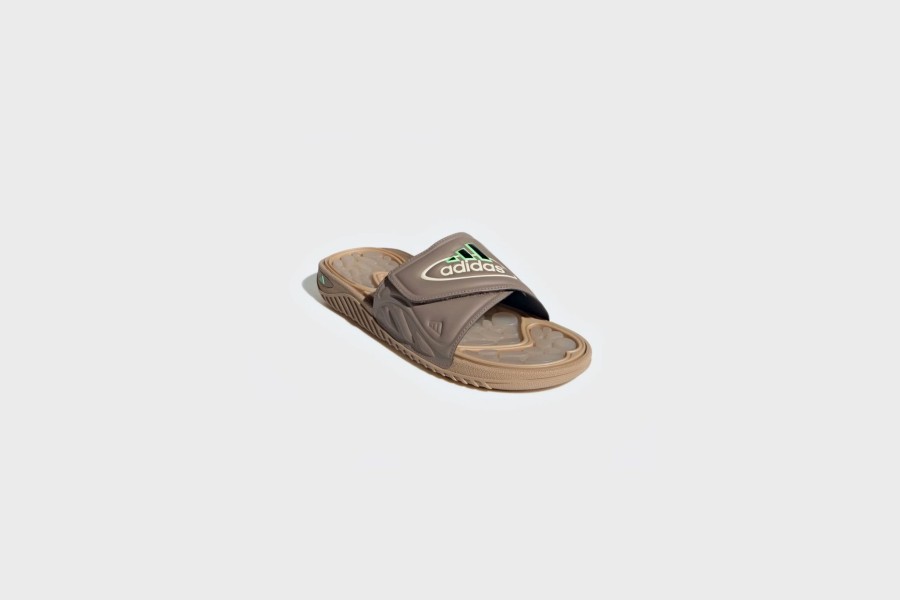 Sneakers * | Adidas Reptossage Slides (Brown/Beige/Aluminum)