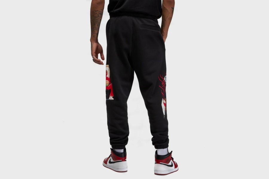 Apparel * | Jordan Flight Artist Series Fleece Pants (Black/University Red)