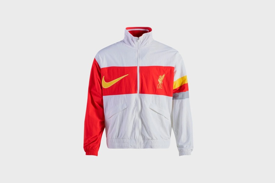 Apparel * | Nike Liverpool Fc Woven Jacket (White/Rush Red/Wolf Grey/Chrome Yellow)